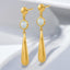 Round Aquamarine Teardrop Dangle Earrings in 18kt Yellow Gold