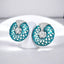 Woven Circle Stud Earrings with Cubic Zirconia in 925 Sterling Silver