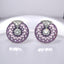 Woven Circle Stud Earrings with Cubic Zirconia in 925 Sterling Silver