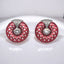 Woven Circle Stud Earrings with Cubic Zirconia in 925 Sterling Silver