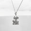 Mama and Puppy Pendant with Black Diamond Eyes in 925 Sterling Silver