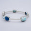 Multi-Stone Bangle Bracelet in 925 Sterling Silver