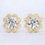 1.11 ctw Round Lab Grown Diamond Clover Stud Earrings in 14kt Yellow Gold