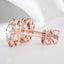 1.11 ctw Round Lab Grown Diamond Clover Stud Earrings in 14kt Rose Gold