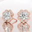 1.11 ctw Round Lab Grown Diamond Clover Stud Earrings in 14kt Rose Gold