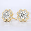 1.11 ctw Round Lab Grown Diamond Clover Stud Earrings in 14kt Yellow Gold