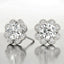 1.11 ctw Round Lab Grown Diamond Clover Stud Earrings in 14kt White Gold