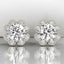 1.11 ctw Round Lab Grown Diamond Clover Stud Earrings in 14kt White Gold