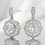 2.24 ctw Cushion Cut Lab Grown Diamond Scalloped Halo Earrings in Platinum