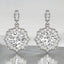 2.24 ctw Cushion Cut Lab Grown Diamond Scalloped Halo Earrings in Platinum