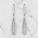 0.84 ctw Round Diamond Teardrop Dangle Earrings in 18kt White Gold