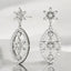 0.52 ctw Round Diamond Flower Dangle Earrings in 18kt White Gold