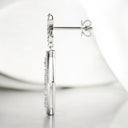 0.52 ctw Round Diamond Flower Dangle Earrings in 18kt White Gold