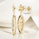 0.52 ctw Round Diamond Flower Dangle Earrings in 18kt Yellow Gold