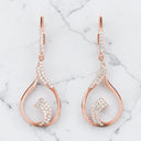 0.45 ctw Round Diamond Swirl Dangle Earrings in 14kt Rose Gold