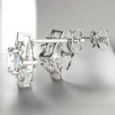 0.66 ctw Round Lab Grown Diamond Halo Stud Earrings in 925 Sterling Silver