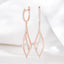 0.39 ctw Round Lab Grown Diamond Swirl Dangle Earrings in 14kt Rose Gold