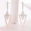 0.54 ctw Round Lab Grown Diamond Triangular Dangle Earrings in 14kt Rose Gold