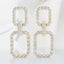 2.06 ctw Round Diamond Rectangular Link Drop Earrings in 18kt Yellow Gold