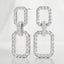 Aretes colgantes con eslabones rectangulares y diamantes redondos de 2,06 quilates en oro blanco de 18 quilates