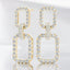 Aretes colgantes con eslabones rectangulares y diamantes redondos de 2,06 quilates en oro amarillo de 18 quilates