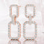 Aretes colgantes con eslabones rectangulares y diamantes redondos de 2,06 quilates en oro rosado de 18 quilates