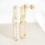 Aretes colgantes con eslabones rectangulares y diamantes redondos de 2,06 quilates en oro amarillo de 18 quilates