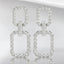 2.06 ctw Round Diamond Rectangular Link Drop Earrings in 18kt White Gold