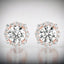 1.20 ctw Round Lab Grown Diamond Halo Stud Earrings in 14kt Rose Gold