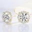 1.20 ctw Round Lab Grown Diamond Halo Stud Earrings in 14kt Yellow Gold