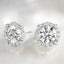 1.20 ctw Round Lab Grown Diamond Halo Stud Earrings in 14kt White Gold