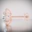 1.20 ctw Round Lab Grown Diamond Halo Stud Earrings in 14kt Rose Gold