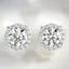 1.20 ctw Round Lab Grown Diamond Halo Stud Earrings in 14kt White Gold