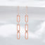 0.26 ctw Round Lab Grown Diamond Paperclip Dangle Earrings in 14kt Rose Gold