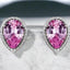 1.00 ctw Pear Shaped Pink Sapphire Stud Earrings in 14kt White Gold