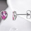 1.00 ctw Pear Shaped Pink Sapphire Stud Earrings in 14kt White Gold