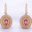 Aretes ovalados de turmalina rosa y diamantes en oro rosa de 14 kt