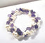 White Freshwater Cultured Pearl and Amethyst Stretch Bracelet