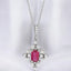 Emerald Cut Ruby and Diamond Pendant in Platinum