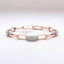 1.42 ctw Round Lab Grown Diamond Pavé Paperclip  Bracelet in 14kt Rose Gold