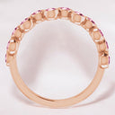 Anillo con engaste de bisel de turmalina rosada en oro rosado de 14 ct