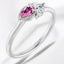 Pear Shaped Pink Sapphire and Diamond Ring in 14kt White Gold