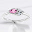 Pear Shaped Pink Sapphire and Diamond Ring in 14kt White Gold