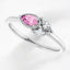 Pear Shaped Pink Sapphire and Diamond Ring in 14kt White Gold