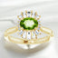 Oval Peridot and Diamond Ring in 14kt Yellow Gold