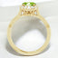 Anillo de diamantes y peridoto ovalado en oro amarillo de 14 kt