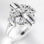 0.25 ctw Round and Baguette Diamond Vintage-Inspired Ring in 14kt White Gold