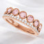 Morganite and Diamond Crown Ring in 14kt Rose Gold