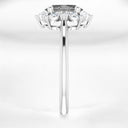 Oval Gray Spinel and Diamond Halo Ring in Platinum