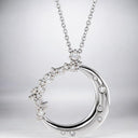 0.25 ctw Lab Grown Diamond Crescent Moon Pendant in 14kt White Gold